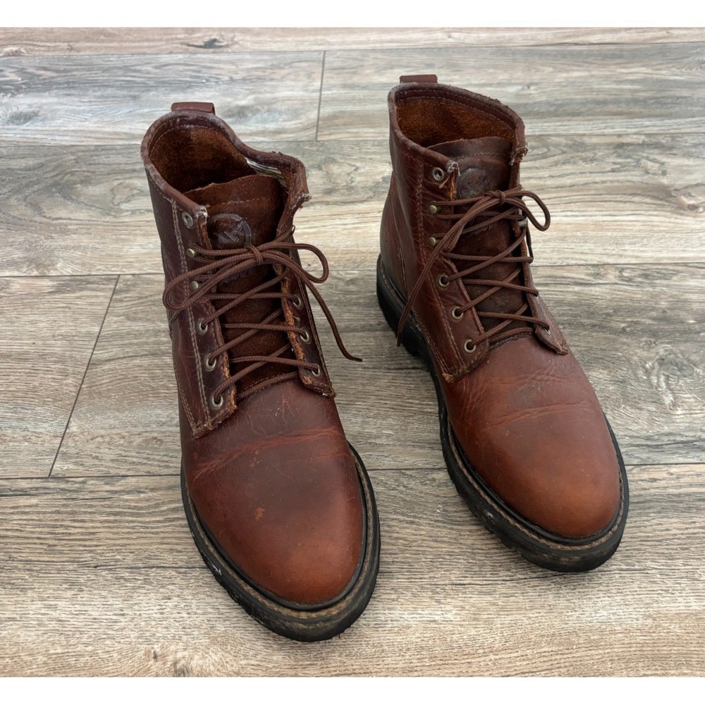 HH Double H Boots 9 M packer Work Leather Patina Grunge Rugged 9350 Gorp Cabin